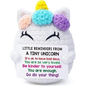 Positive Unicorn Teen Girl Gifts, Back to School Gifts for Students, Birthday Gift for Daughter Friend, Stress Relief Present for Coworker, Christmas Stocking Stuffer, Crochet Unicorn Desk Decor in Saudi Arabia