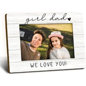 Girl Dad Picture Frame 4x6, Daddy Wooden Picture Frame, Daddy Fathers Day Christmas Birthday Gifts from Daughter Kids, Girl Dad We Love You Decorative Photo Frames for Table Desk Decor in Saudi Arabia