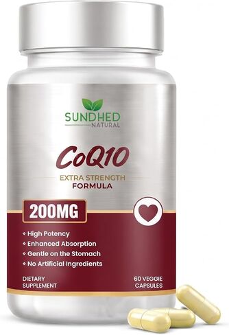 CoQ10 200mg Vegan, Ultra CoQ10 - Ultra High Absorption Coenzyme Q10 Supplements - Antioxidant Supplement for Vascular and Heart Health, Fertility & Energy Production - 2 Month Supply - 60 Count in Kuwait