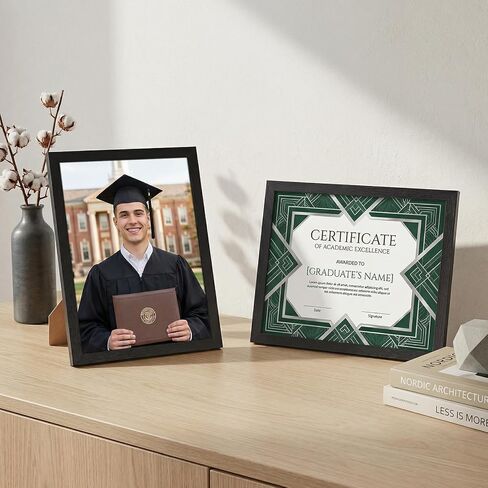 Edenseelake 8.5 x 11 Certificate Picture Frame Set of 10, Black 8.5 by 11 Photo Diploma Frames Bulk for Document Award Degree, Wall or Tabletop Display in Saudi Arabia
