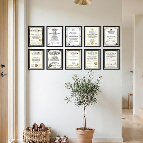 Edenseelake 8.5 x 11 Certificate Picture Frame Set of 10, Black 8.5 by 11 Photo Diploma Frames Bulk for Document Award Degree, Wall or Tabletop Display in Saudi Arabia
