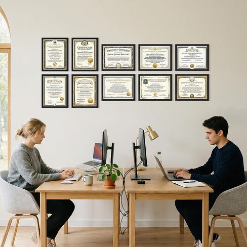 Edenseelake 8.5 x 11 Certificate Picture Frame Set of 10, Black 8.5 by 11 Photo Diploma Frames Bulk for Document Award Degree, Wall or Tabletop Display in Saudi Arabia