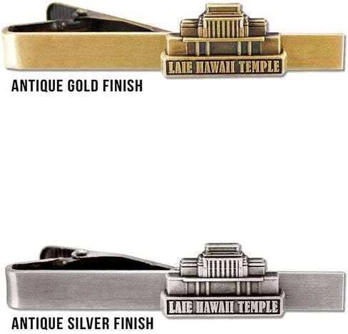 Silver Tie Clip by Ringmasters | LDS Temple Tie Clips for Men with Antique Silver Finish | Suit Accessories for Weddings, Church, & Formal Events | Versatile Tie Pin, (Laie Hawaii) in Kuwait