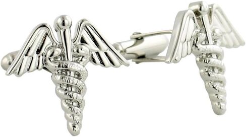 David Donahue Sterling Silver Medical Caduceus Cufflinks (H95003502) in Saudi Arabia