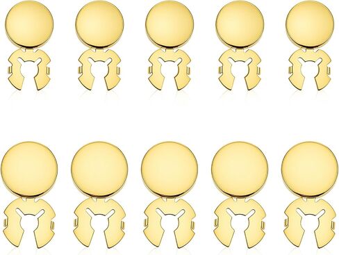 10Pcs Gold Button Covers for Women,Round Clip-On Button Cover Cufflinks Kit for Men Dress Shirts, 2 Sizes Buttons Covers for Jeans, Formal Business,Cufflinks (Diameter 0.89 inch,0.79 inch) in Saudi Arabia