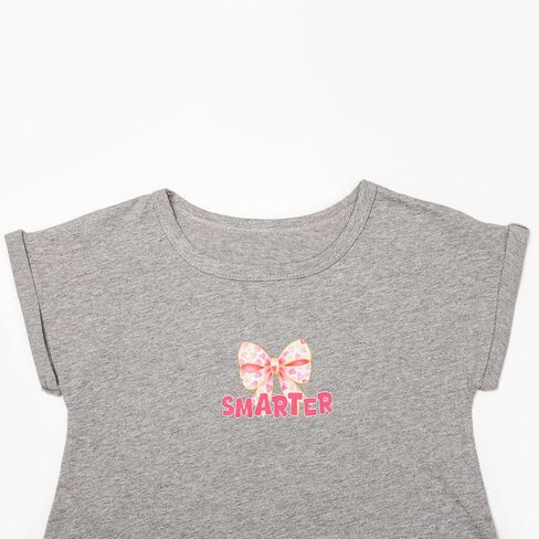PopReal Girls Cute Sleeve T-Shirt Dresses Casual Crewneck Basic Spring Summer Dress Teen with Pockets 5-14 Years in Saudi Arabia
