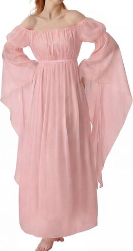 YESSA Renaissance Dress Women Peasant Dress, Medieval Dress for Women, Ren Faire Costume Boho Cottagecore Maxi Dress in Saudi Arabia