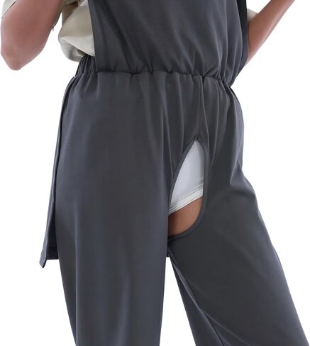 Unisex Adult Quick Access Care Pants, Washable Cotton Post Recovery Incontinence Bottoms, Urinary Bag Friendly S-XXL in Kuwait