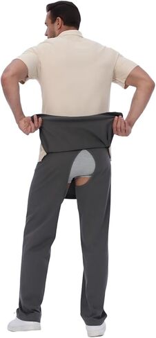 Unisex Adult Quick Access Care Pants, Washable Cotton Post Recovery Incontinence Bottoms, Urinary Bag Friendly S-XXL in Kuwait