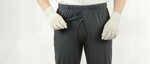 Unisex Adult Quick Access Care Pants, Washable Cotton Post Recovery Incontinence Bottoms, Urinary Bag Friendly S-XXL in Kuwait