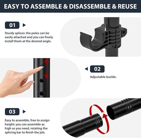 Room Divider Curtain Rod, Floor to Ceiling Tension Rod – No Drill Adjustable Partition Room Dividers, 4-10 ft Height & 48-72 in Width, Metal Rod for Room Separation in Apartment, Dorm, Studio, Black in Saudi Arabia