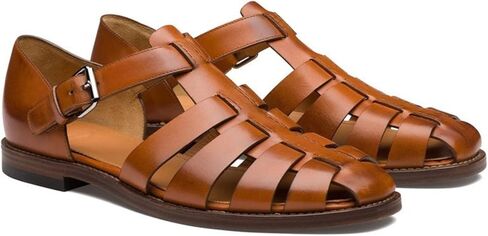 Casual Fisherman Men's Sandals in Genuine Leather - Closed Toe Breathable Summer Style for Everyday Wear in Saudi Arabia