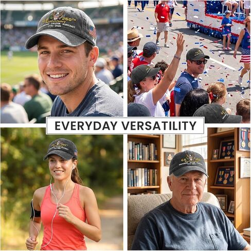 United States 250th Anniversary Hat - Patriotic 1776-2026 Eagle Cap for Man Women, Embroidery 250th Anniversary Cap, Patriots Gifts for Men Dad Grandpa, 4th of July American Flag Hat Black in Saudi Arabia