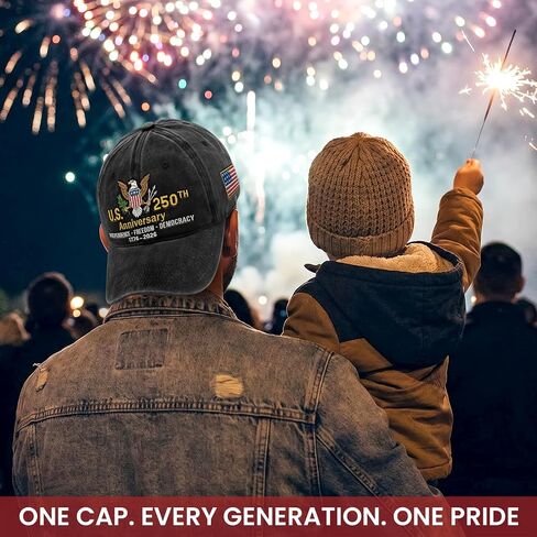 United States 250th Anniversary Hat - Patriotic 1776-2026 Eagle Cap for Man Women, Embroidery 250th Anniversary Cap, Patriots Gifts for Men Dad Grandpa, 4th of July American Flag Hat Black in Saudi Arabia
