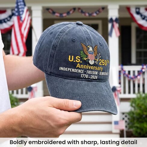 United States 250th Anniversary Hat - Patriotic 1776-2026 Eagle Cap for Man Women, Embroidery 250th Anniversary Cap, Patriots Gifts for Men Dad Grandpa, 4th of July American Flag Hat Black in Saudi Arabia