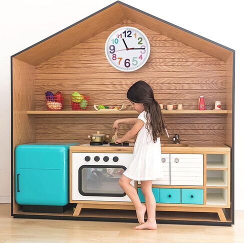 Wall Clock 9 Inch Silent Non Ticking Battery Operated Time Teaching Quartz Home Colorful Read Learn Time Perfect for Teacher's Classrooms and Kid's Bedrooms in Saudi Arabia