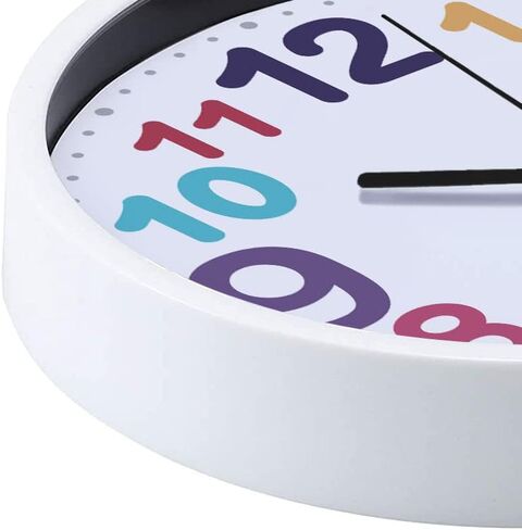 Wall Clock 9 Inch Silent Non Ticking Battery Operated Time Teaching Quartz Home Colorful Read Learn Time Perfect for Teacher's Classrooms and Kid's Bedrooms in Saudi Arabia