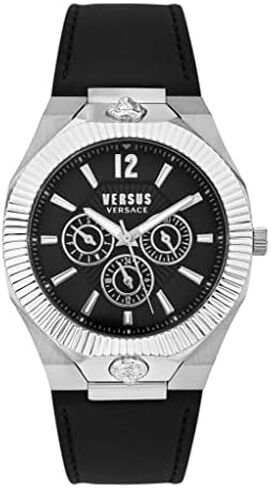 Versus Versace Echo Park Multifunction Collection Luxury Mens Watch Timepieces with a Black Strap and Dial Featuring a Stainless Steel Case in Kuwait