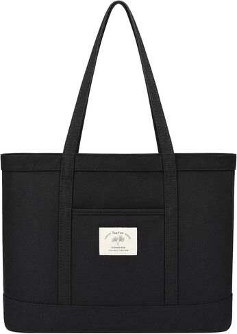 TeeYee Women's Large Tote Bag for Work Travel Nylon Laptop Tote Purse with Front Zipper Pocket Lightweight Shoulder Bag in Saudi Arabia