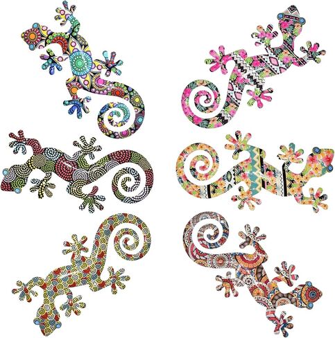 4 Pack Metal Butterfly Wall Decor Yard Art, 9.6" 3D Butterflies Outdoor Fence Decor Hanging Decorations for Garden Patio Balcony Front Porch Living Room Home Vibrant Colored Bohemian Geometric in Saudi Arabia