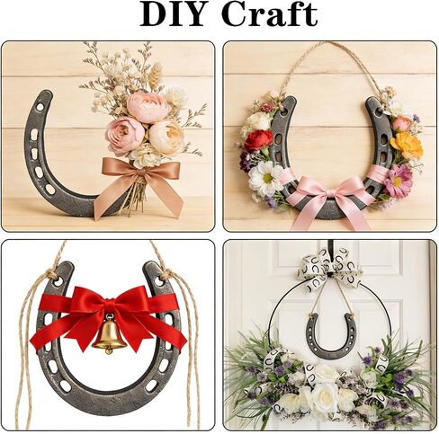 lawjey Cast Iron Horseshoe Decor - Good Luck Horseshoe Gifts with Rope for Western Wedding, Cowboy Party, Housewarming - Stunning Rustic Home Wall Decor (Dark Grey) in Saudi Arabia