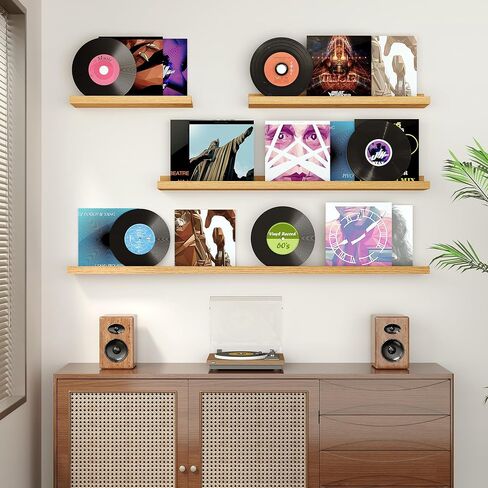 Floating Shelves for Wall, 24 inch Wood Floating Shelves Set of 2, Picture Ledge Shelf for Books Photo Frames, Wall Mounted Shelves for Bathroom Bedroom Living Room Kitchen, Oak in Kuwait