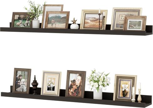 Floating Shelves for Wall, 24 inch Wood Floating Shelves Set of 2, Picture Ledge Shelf for Books Photo Frames, Wall Mounted Shelves for Bathroom Bedroom Living Room Kitchen, Oak in Kuwait