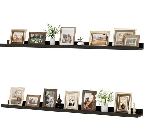 Floating Shelves for Wall, 24 inch Wood Floating Shelves Set of 2, Picture Ledge Shelf for Books Photo Frames, Wall Mounted Shelves for Bathroom Bedroom Living Room Kitchen, Oak in Kuwait