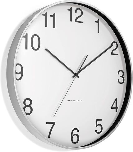 Union & Scale UN57810 Essentials Wall Clock, Aluminum, 16 (UN57810) in Kuwait
