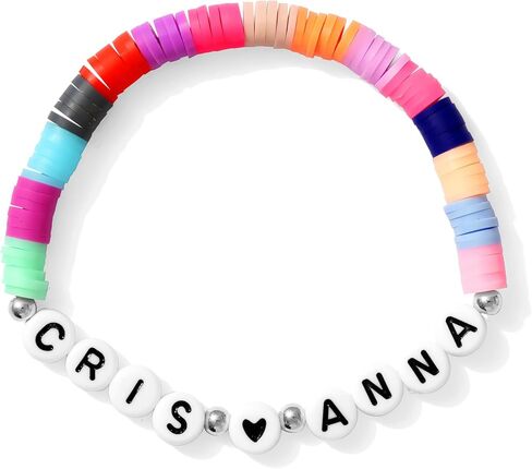 Customized Name Bracelet for Couples, Family, Friends, Personalized Bracelet with Names, Crystal Beads and elastic stretch in Saudi Arabia