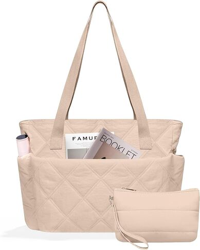 Urbanstand Tote Bag for Women, 25L Puffer Tote Bag with Zipper for Work, Quilted Shoulder Bag for Travel College Gym in Saudi Arabia