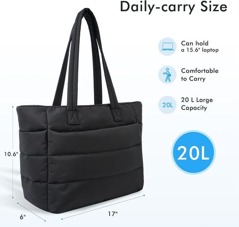 Tote Bag for Women,Lightweight Puffy Tote Bag with Compartments,Daily College Bags,Teacher Nurse Quilted in Saudi Arabia