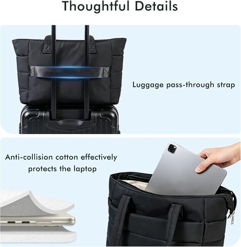 Tote Bag for Women,Lightweight Puffy Tote Bag with Compartments,Daily College Bags,Teacher Nurse Quilted in Saudi Arabia