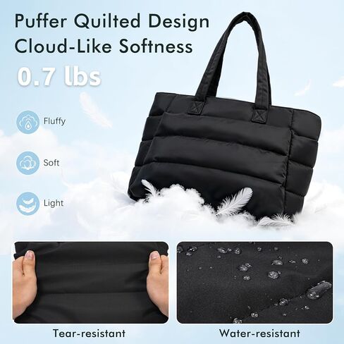 Tote Bag for Women,Lightweight Puffy Tote Bag with Compartments,Daily College Bags,Teacher Nurse Quilted in Saudi Arabia