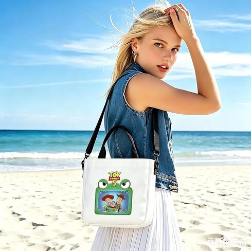 For Toy Movie Story 5 Tote Bag for Women, Cartoon Canvas Tote Handbags, Cute Crossbody Bags With Detachable Strap in Kuwait
