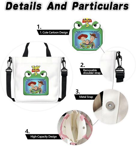 For Toy Movie Story 5 Tote Bag for Women, Cartoon Canvas Tote Handbags, Cute Crossbody Bags With Detachable Strap in Kuwait