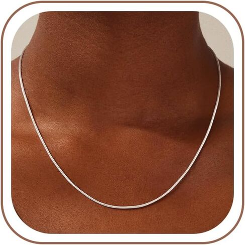2mm Snake Chain for Women - 925 Sterling Silver Chain Necklace Fashion Jewelry Holiday Gift 16 18 20 22 Inches in Saudi Arabia