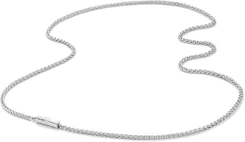 Skullis Chopin Chain with Bayonet Clasp in Rhodium Plated Sterling Silver in Kuwait