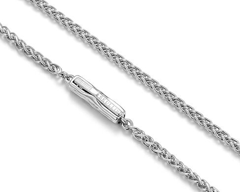 Skullis Chopin Chain with Bayonet Clasp in Rhodium Plated Sterling Silver in Kuwait