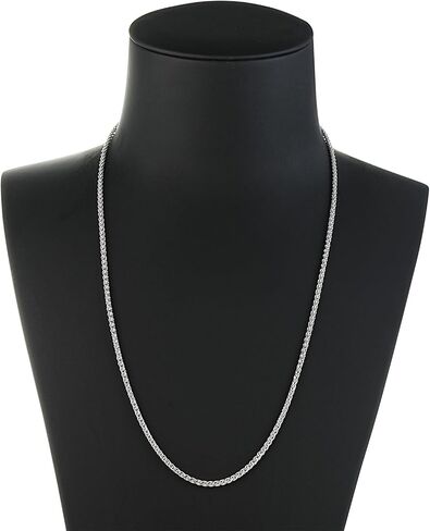 Skullis Chopin Chain with Bayonet Clasp in Rhodium Plated Sterling Silver in Kuwait