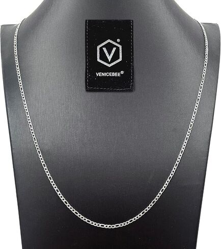 VENICEBEE® Best Long Stainless Steel Chain Medical Grade 316L Surgical Metal ID Figaro Link Necklace 30" INCHES 3MM Wide Neck Chain 30 inch RESIZABLE + Pouch - HYPOALLERGENIC LEAD-FREE METAL in Saudi Arabia