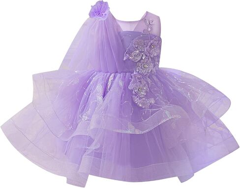 IBAKOM Flower Girl Sparkly Sequins Formal Birthday Dress First Communion Easter Pageant Ball Gown Tween Wedding Prom Dress in Kuwait