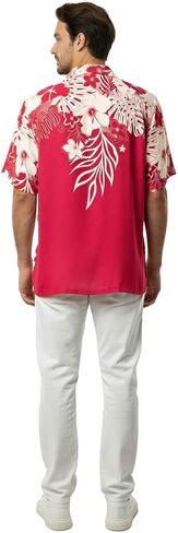 Matchable Hawaiian Luau Father Daughter Men Shirt Girl Round Neck Dress in Indri Pink in Kuwait