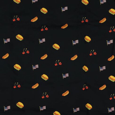 Fourth of July Mens Hamburgers Flags Hot Dogs Adult Button Up Shirt in Kuwait