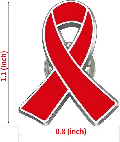 Red Ribbon Pin Hiv Aids Awareness Brooch Lapel Pins Drug Prevention Heart Disease For Doctors Charity Fundraising Activities Badges Bulk in Kuwait
