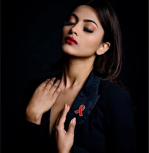 Red Ribbon Pin Hiv Aids Awareness Brooch Lapel Pins Drug Prevention Heart Disease For Doctors Charity Fundraising Activities Badges Bulk in Kuwait