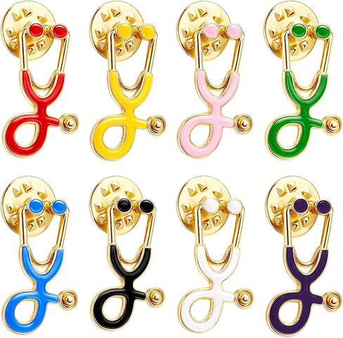 Stethoscope Brooch Pins Colorful Stethescope Lapel Pin Nurse Doctor Enamel Pins for Medical Doctor Nurse Week Gift Accessories in Saudi Arabia