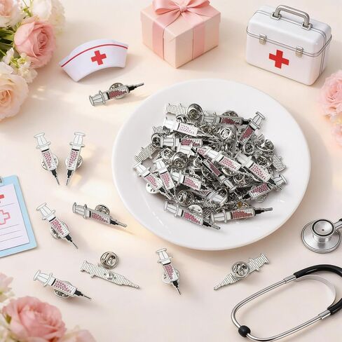 Tondiamo 50 Pcs Nursing Pins Bulk Medical Enamel Lapel Brooch Rn Badge Registered for Nurses Day Gifts Pinning Ceremony Graduation in Kuwait