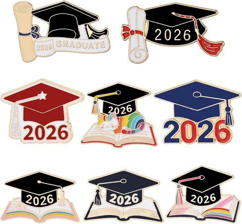 Graduation Pins Bulk with Storage Bag for Class of 2026 Graduation Cap Diploma Enamel Pins for Backpack Hat Jackets Congrat Grads Gifts for Students Teachers Classmates 2026 Graduation Party Favors in Saudi Arabia