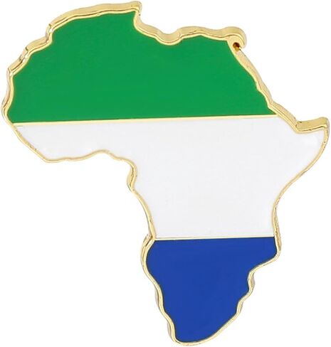 1 PCS African Continent Map Flag Pin, Metal Enamel Brooch Badge, Gold-Tone, Patriotic Design, 1.3x1.26 Inches in Kuwait